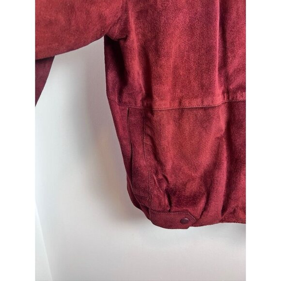 Vintage West Bay Saks Fifth Avenue Leather Bomber Maroon 14 - Picture 7 of 10